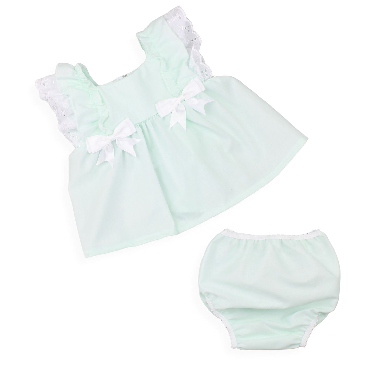 Baby Girl Mint Dress & Matching Bloomers Set
