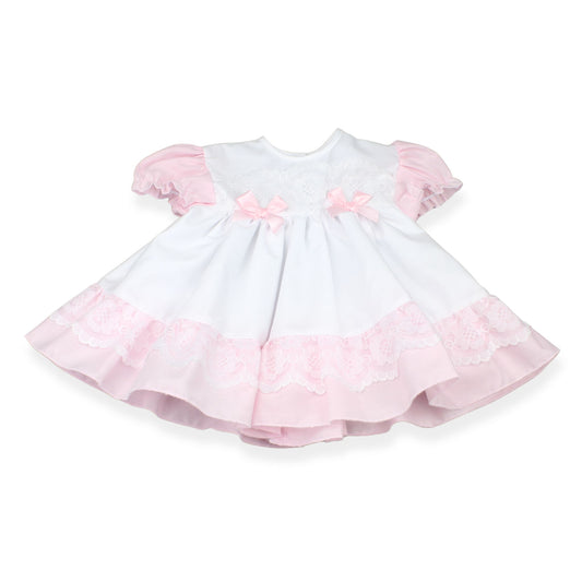 Baby Girl White & Pink Lace Dress