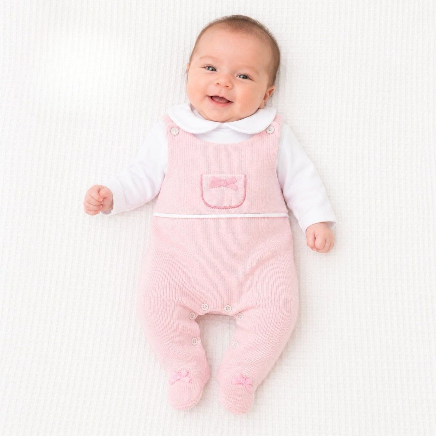 Kleo Kids Baby Girls Pink Dungaree Two Piece Outfit