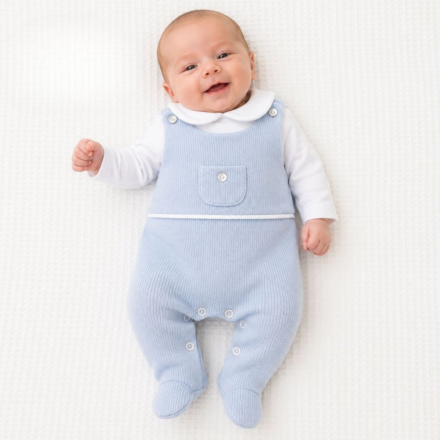 Kleo Kids Baby Boys Blue Dungaree Two Piece Outfit
