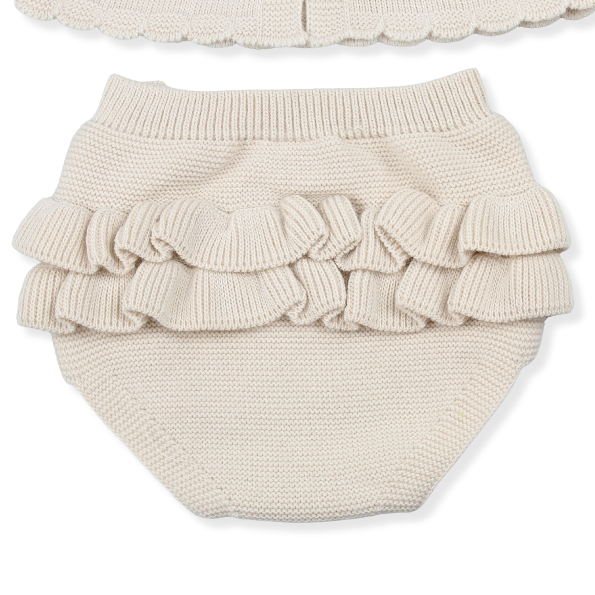 Baby Girls Knitted Beige Outfit