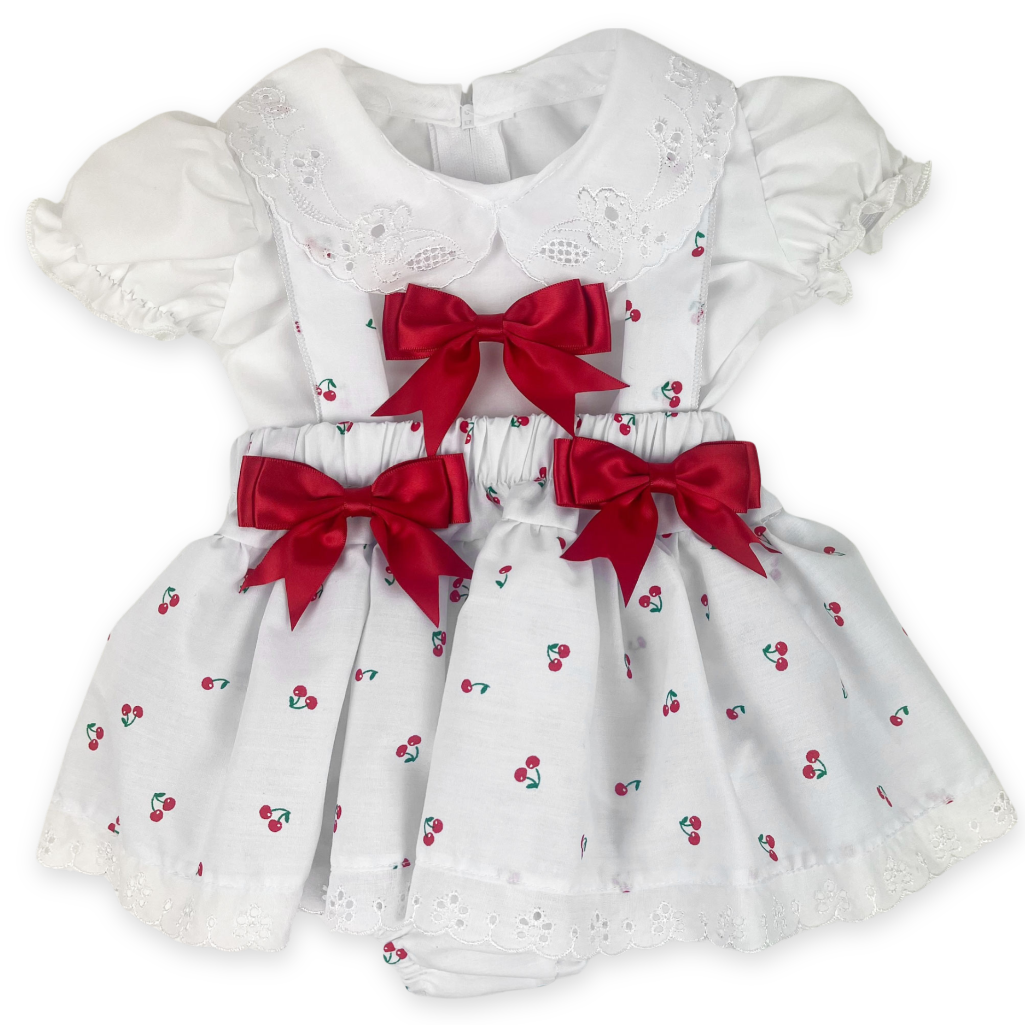 baby girl summer outfit with cherry print