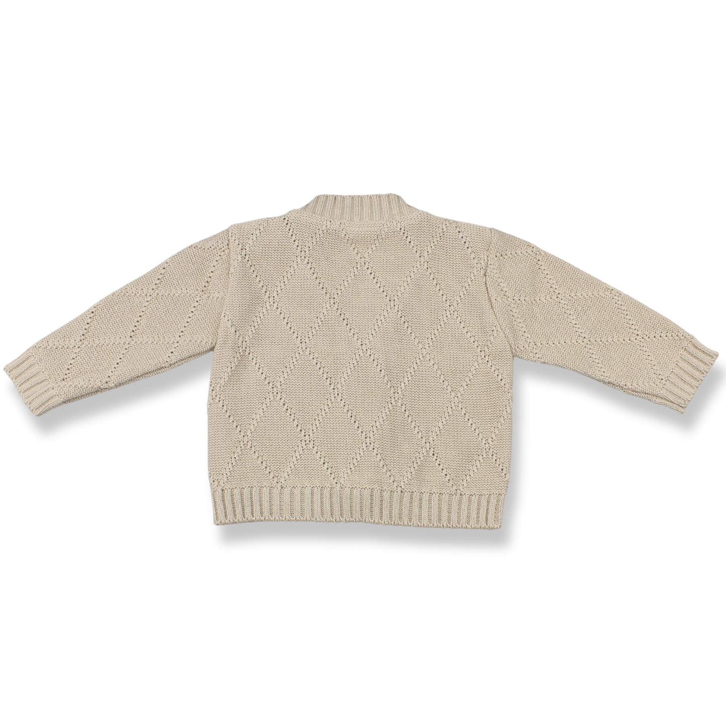 Beige knitted sweater on a white background