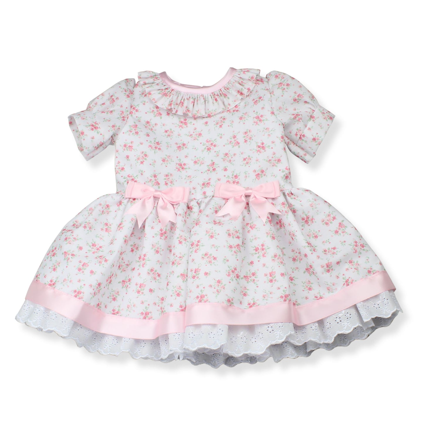 Baby Girl Pink Floral Dress with Bow Detail – 3-6 month to 4 years
