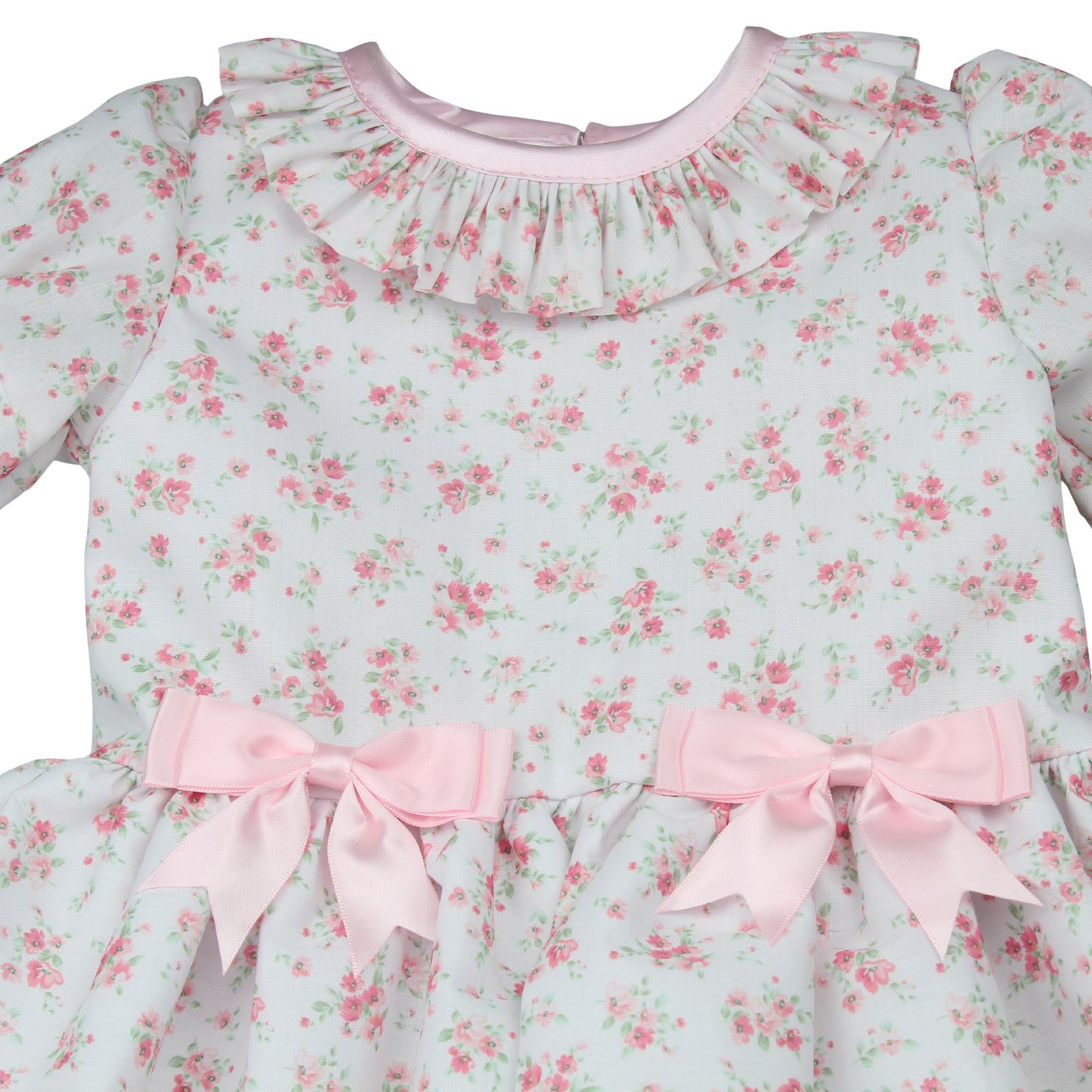 Baby Girl Pink Floral Dress with Bow Detail – 3-6 month to 4 years