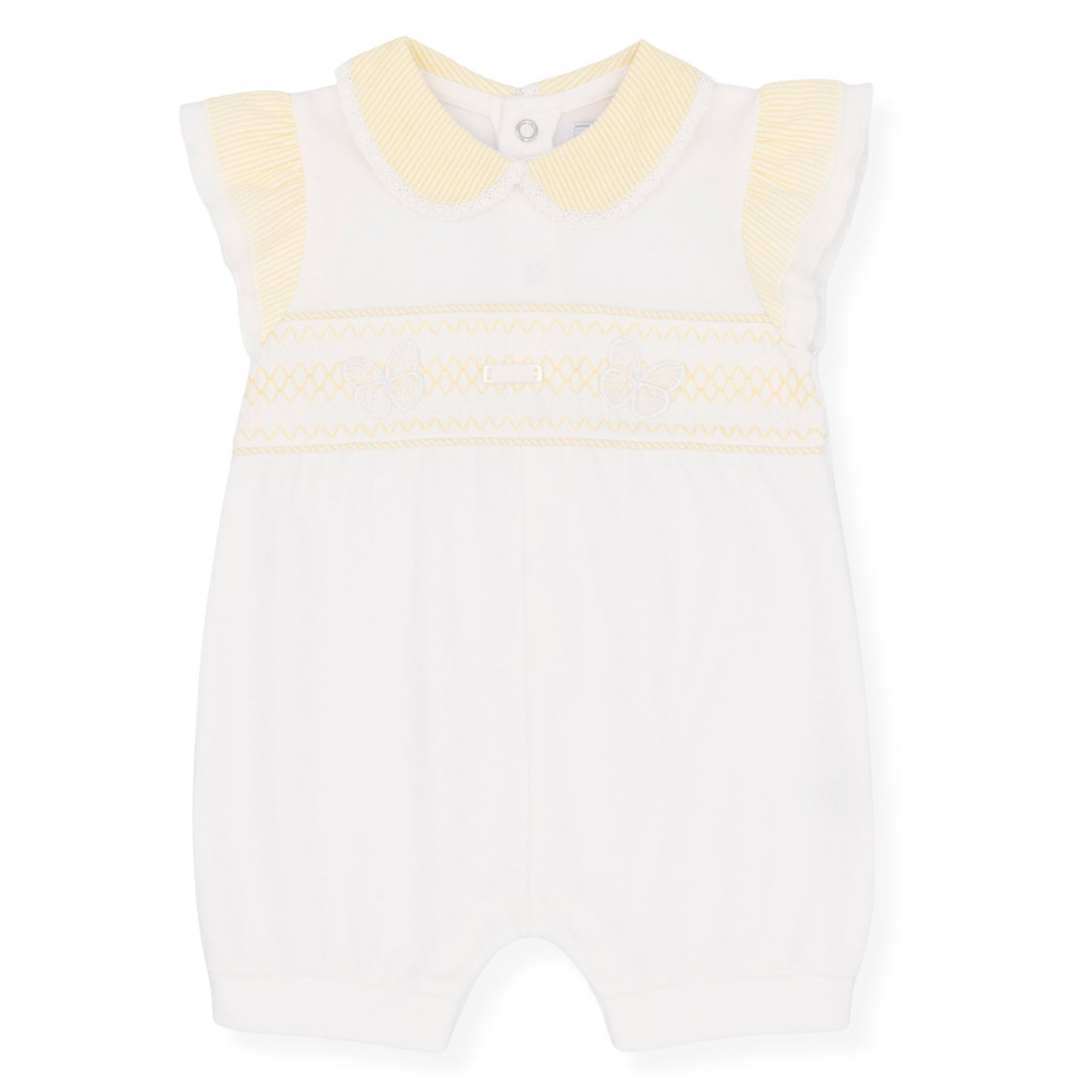 Baby Girls white and lemon romper