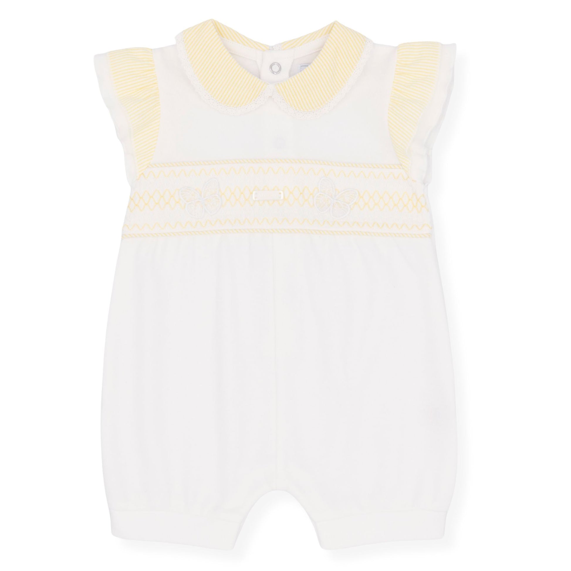 Baby Girls white and lemon romper