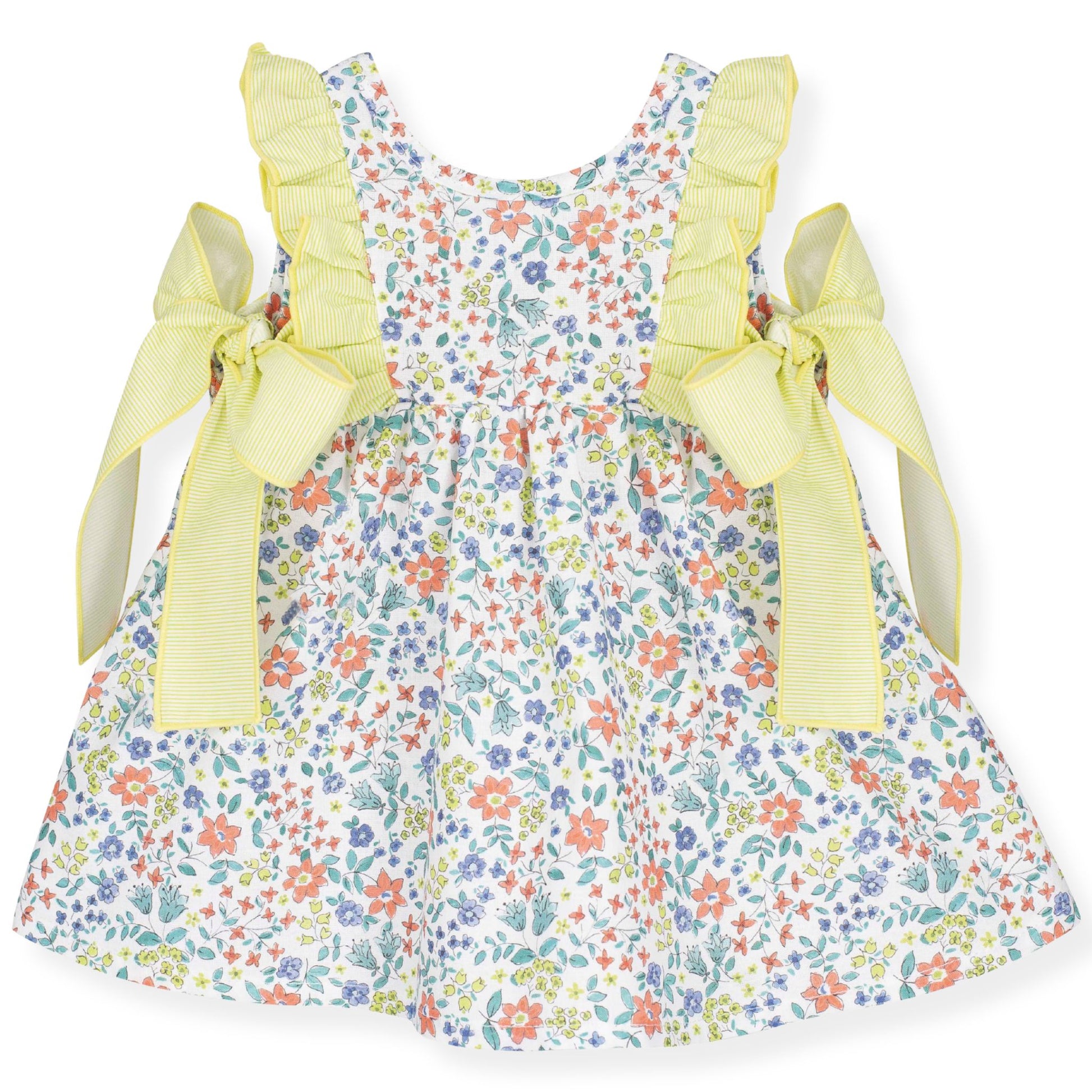 Baby Girls Floral dress with yellow bows