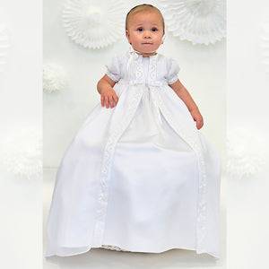 baby girls christening gown and bonnet
