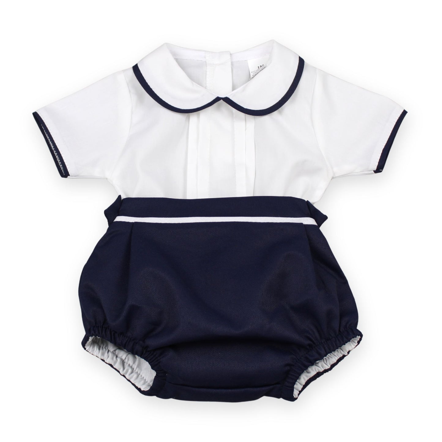 baby boy two piece navy /white set