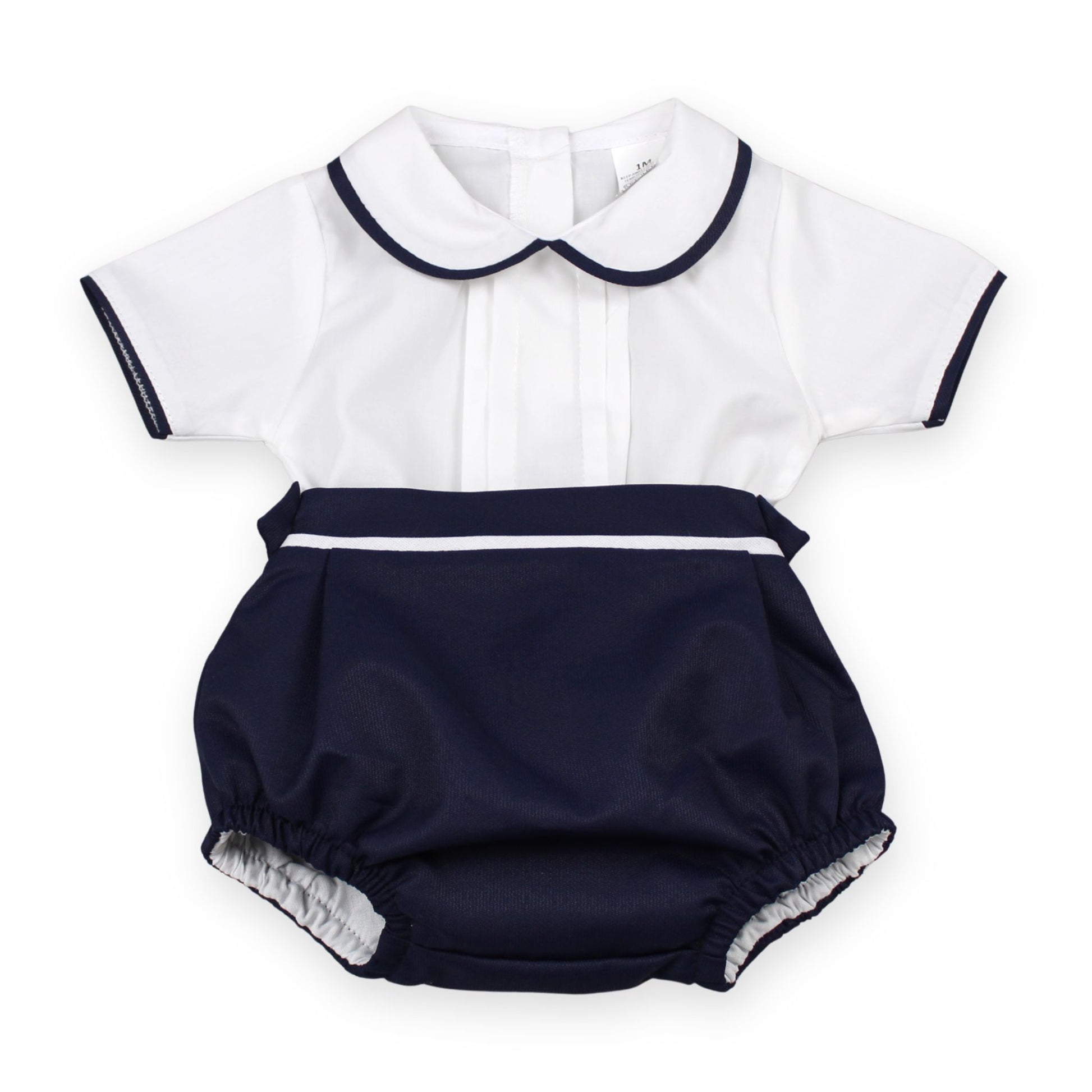 baby boy two piece navy /white set