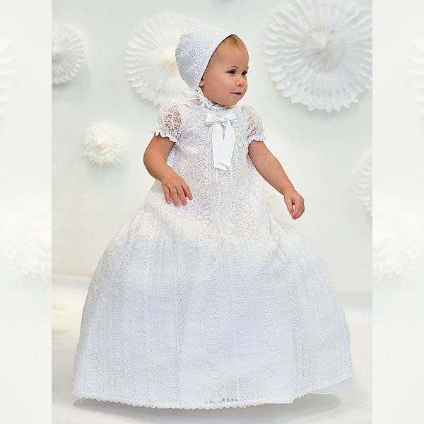 baby girls christening gown lace
