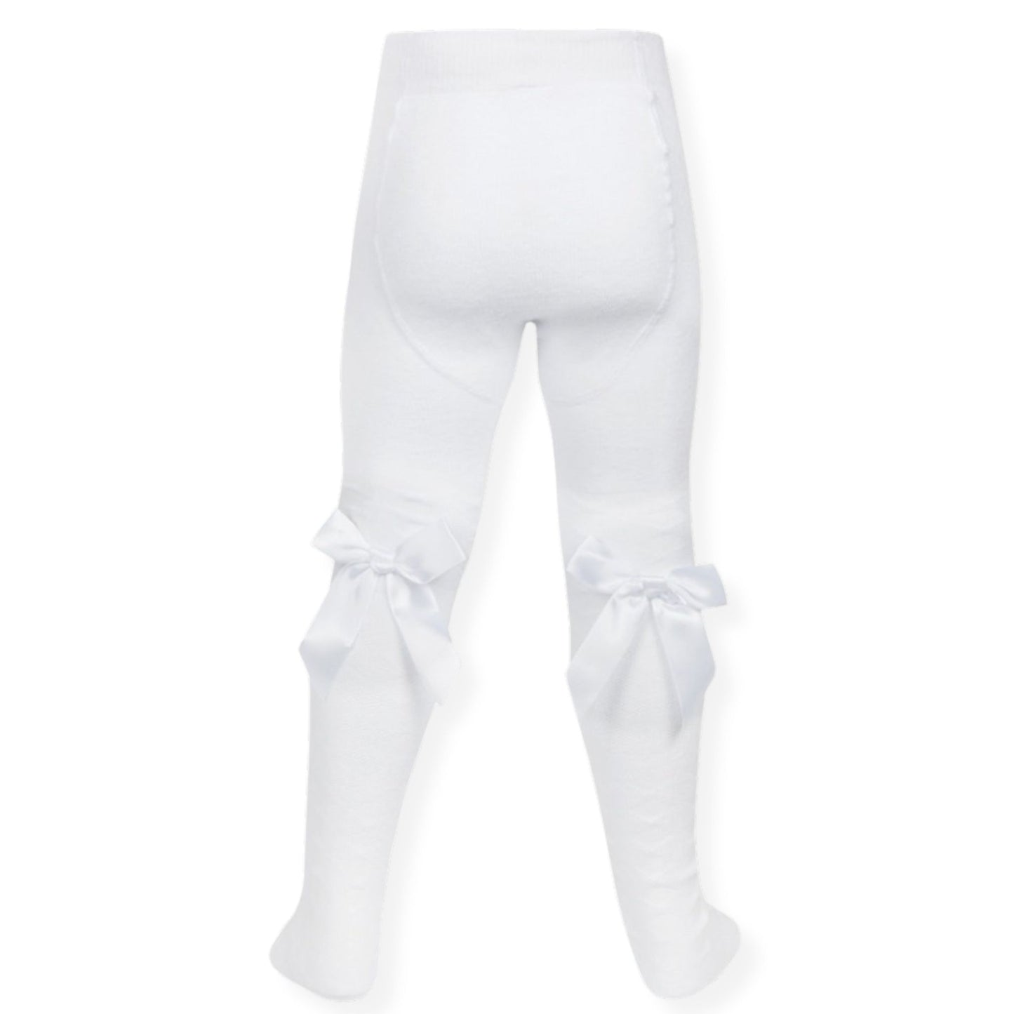 white baby girls tights with bows