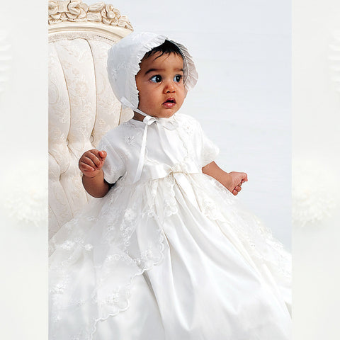 baby girls ivory christening dress