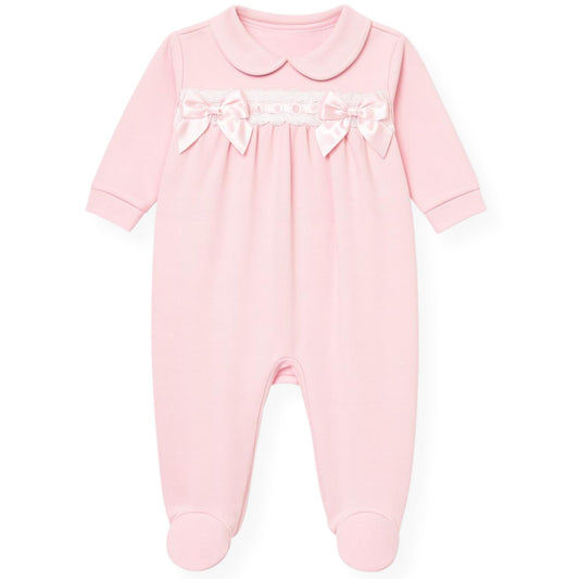 Kleo Kids Baby Girls Pink Bow Sleepsuit