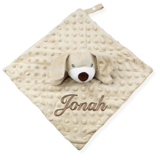 baby unisex beige personalised teddy comforter