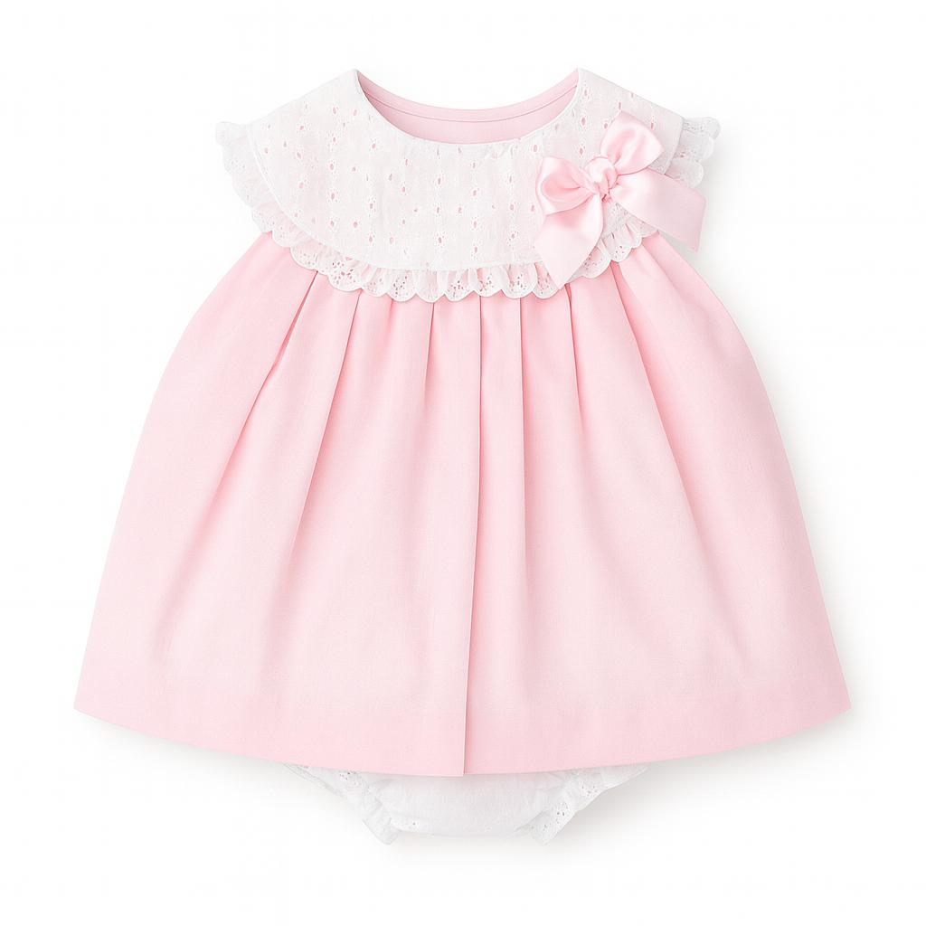 Baby Girls Pink Dress With Bow