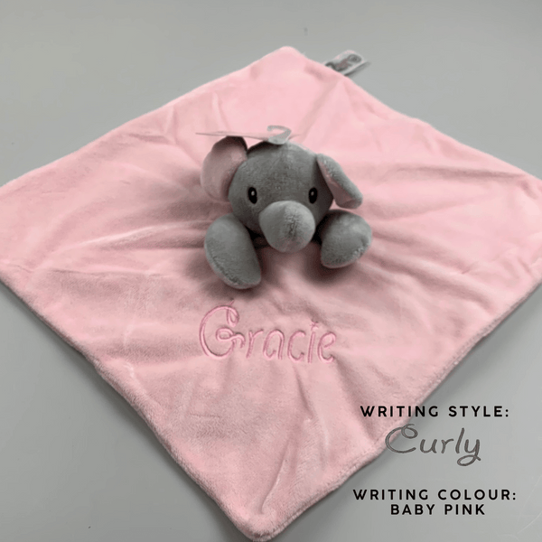 Personalised Baby Comforter - Elephant Pink