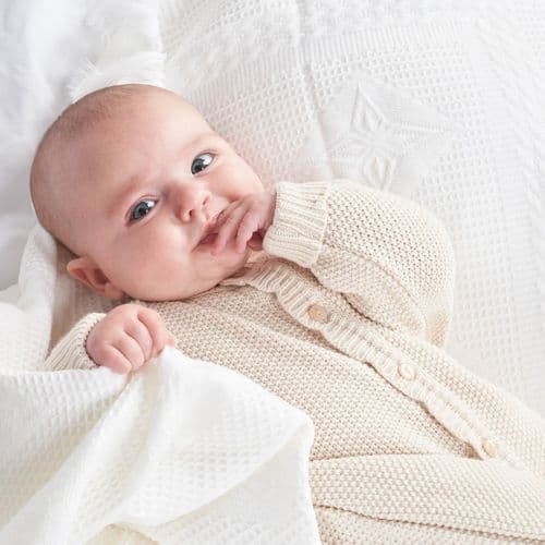baby knitted stylish beige outfit