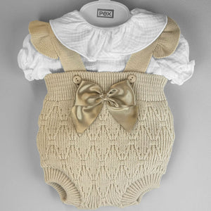 baby girls beige two piece romper pex
