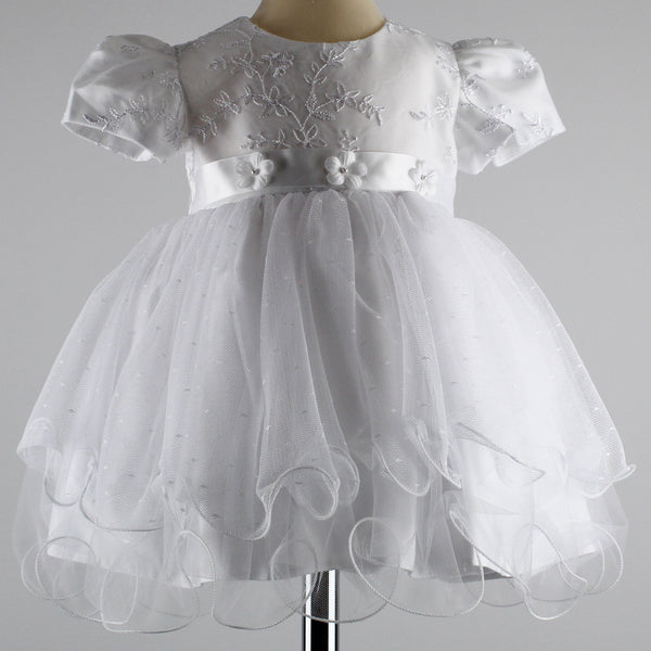 Baby Girls  Christening Dress - White Occasion Dress