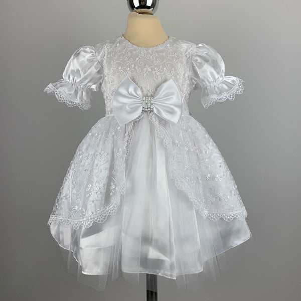 Baby Girls Christening Dress with Headband and Bloomers