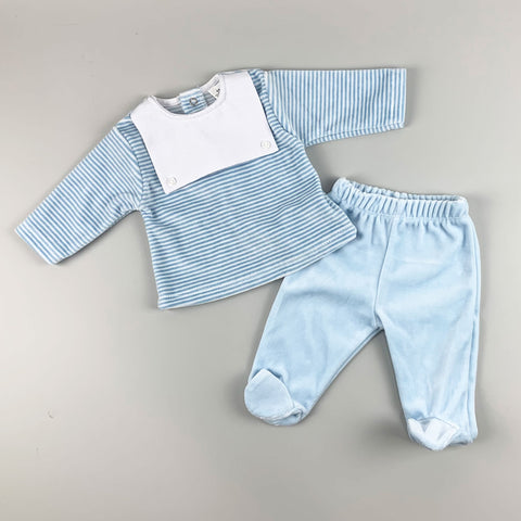 baby boys blue velour outfit