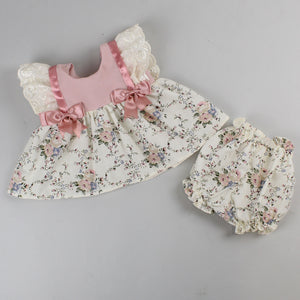 Baby Girl Dress & Bloomers - Vintage Floral Print