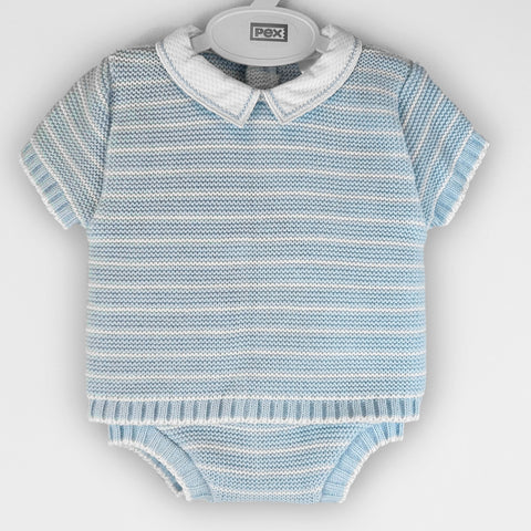 baby boys knitted two piece outfit