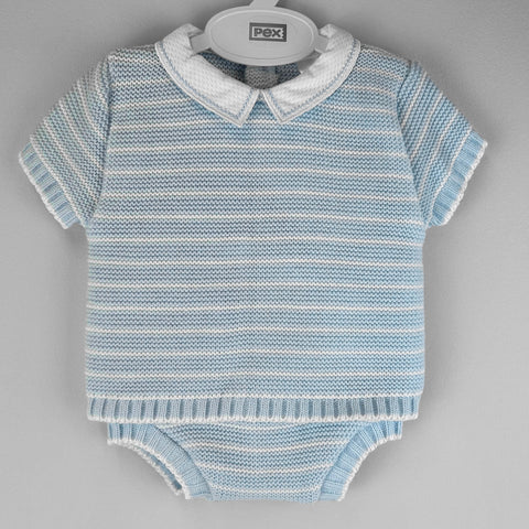 baby boys knitted two piece outfit