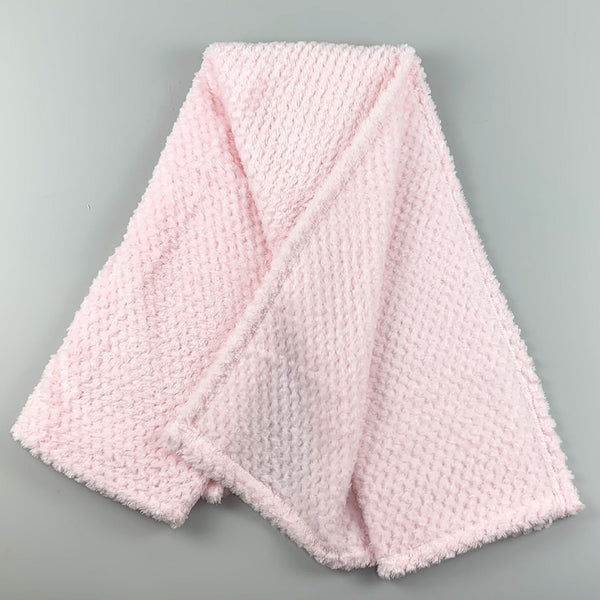 Pink Waffle Texture Baby Blanket