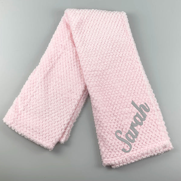 Pink Waffle Texture Baby Blanket - Personalised