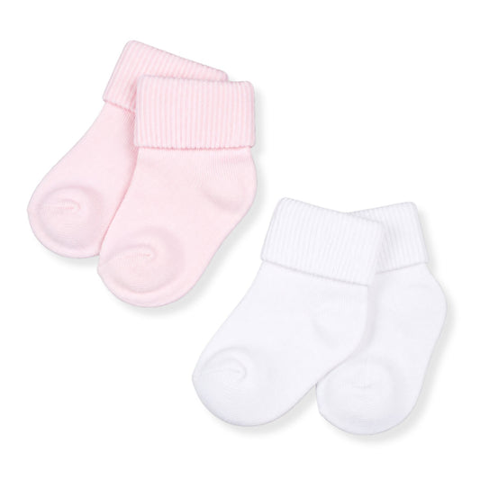 baby girls white and pink ankle socks