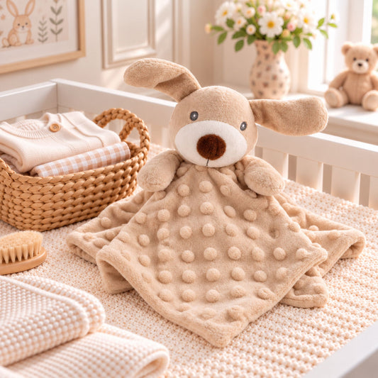 Beige Puppy Baby Comforter