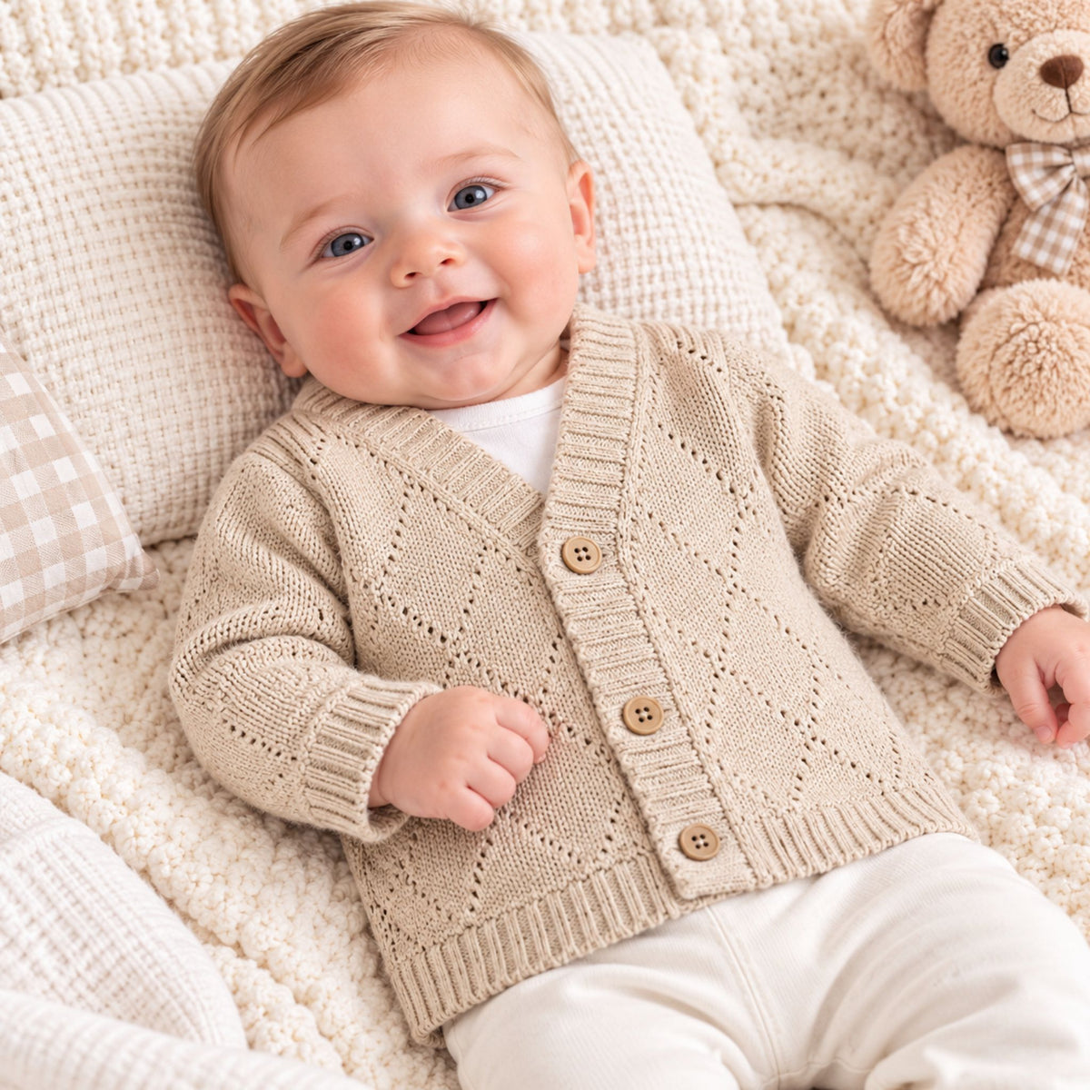 baby boy beige cardigan