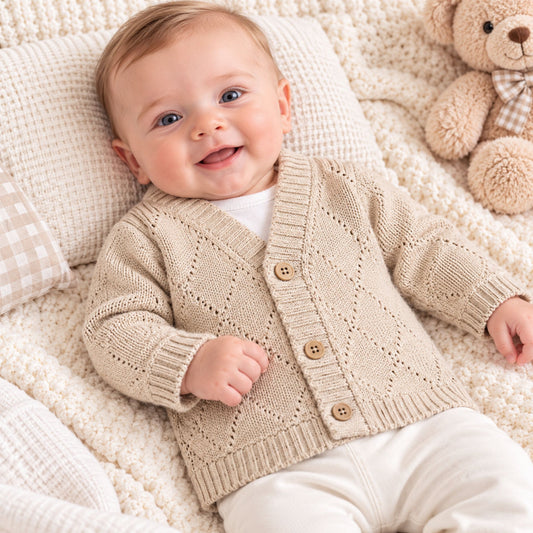 baby boy beige cardigan