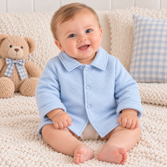 Little Nosh Baby Boys Blue Quilted Jacket