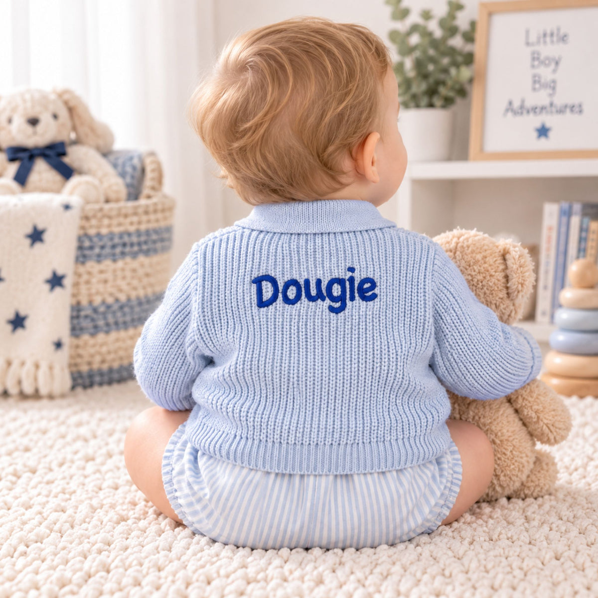 baby boy personalised cardigan