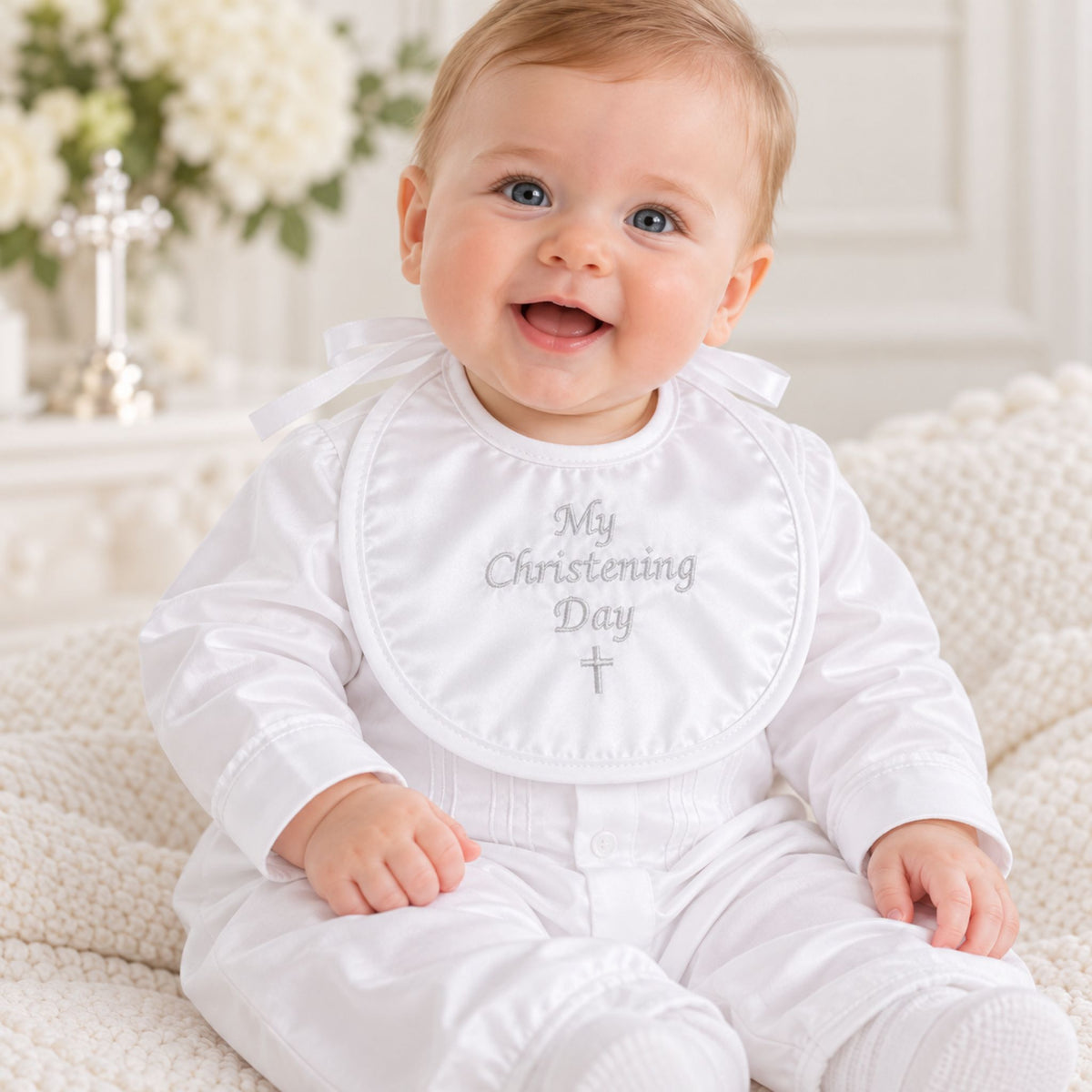 baby christening day bib