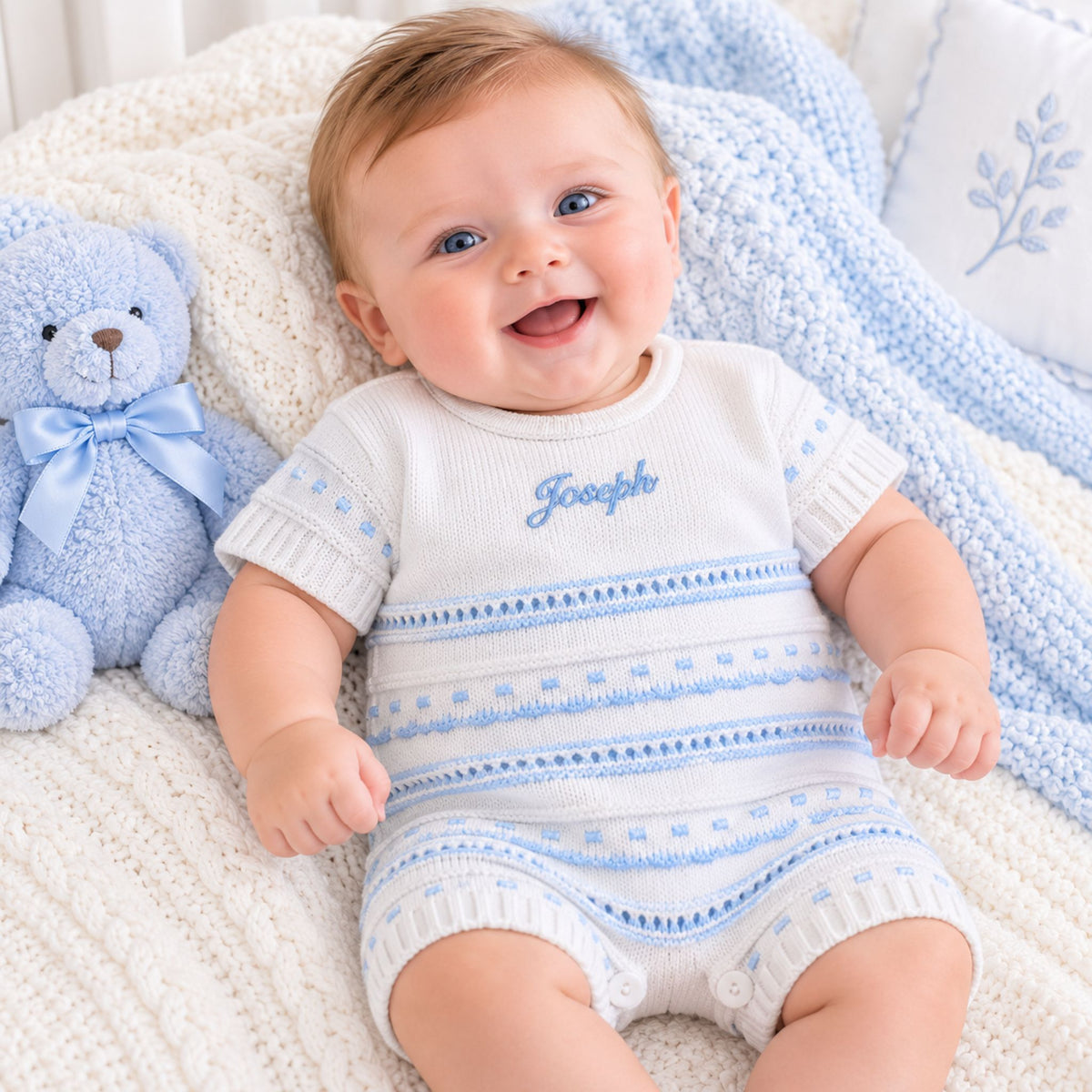 baby boy personalised romper