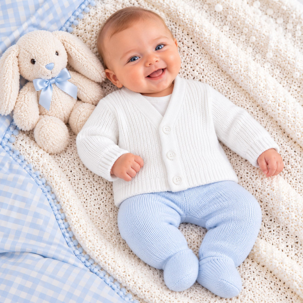 baby white knitted cardigan by dandelion