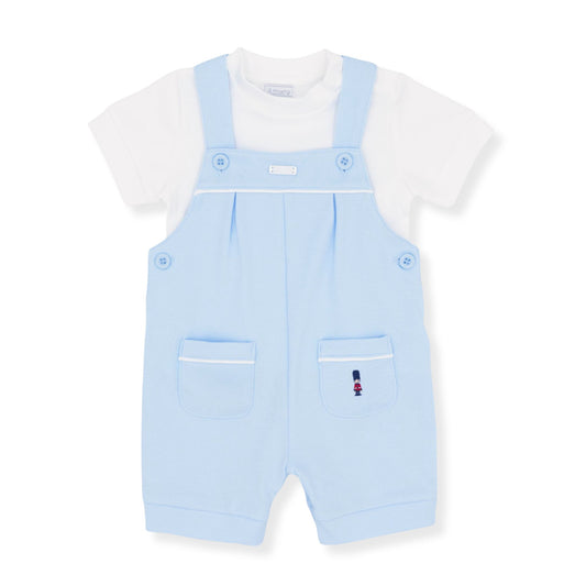 Baby boys outfit in blue with white shirt and soldier detail