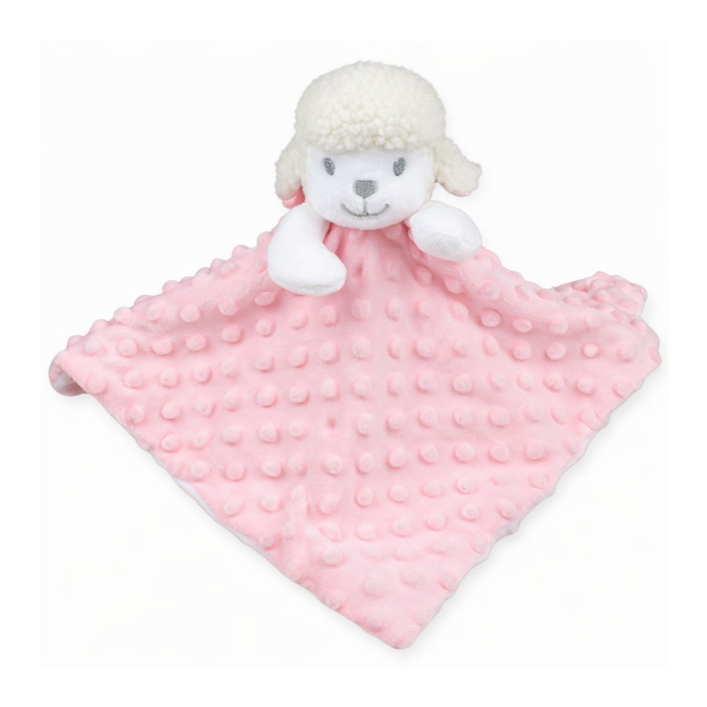 pink lamb baby comforter soft dimple comfort toy newborn