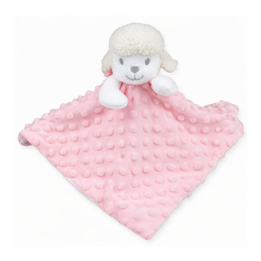 pink lamb baby comforter soft dimple comfort toy newborn