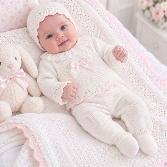 newborn baby girl knitted outfit