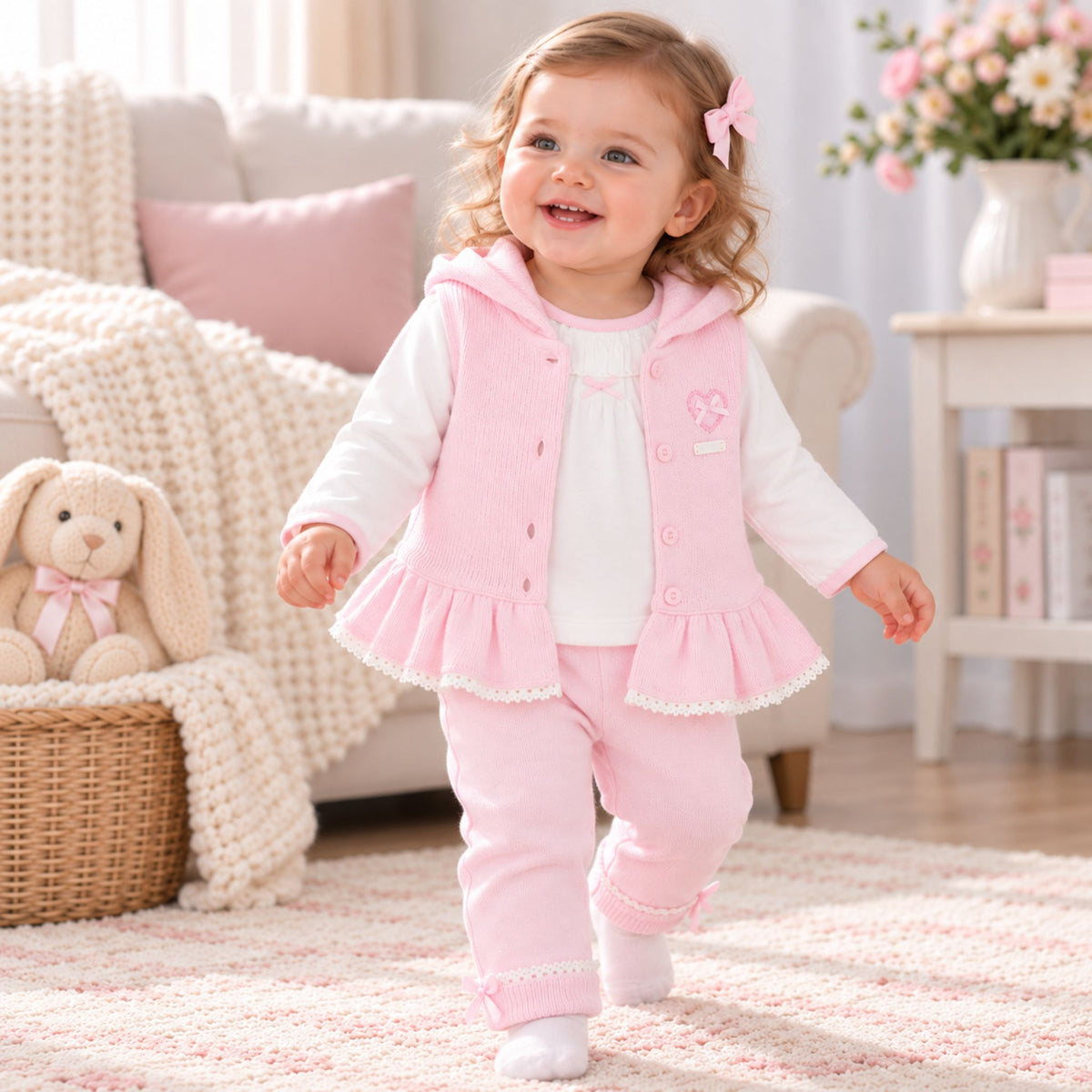 baby girl pink 3 piece outfit by amore