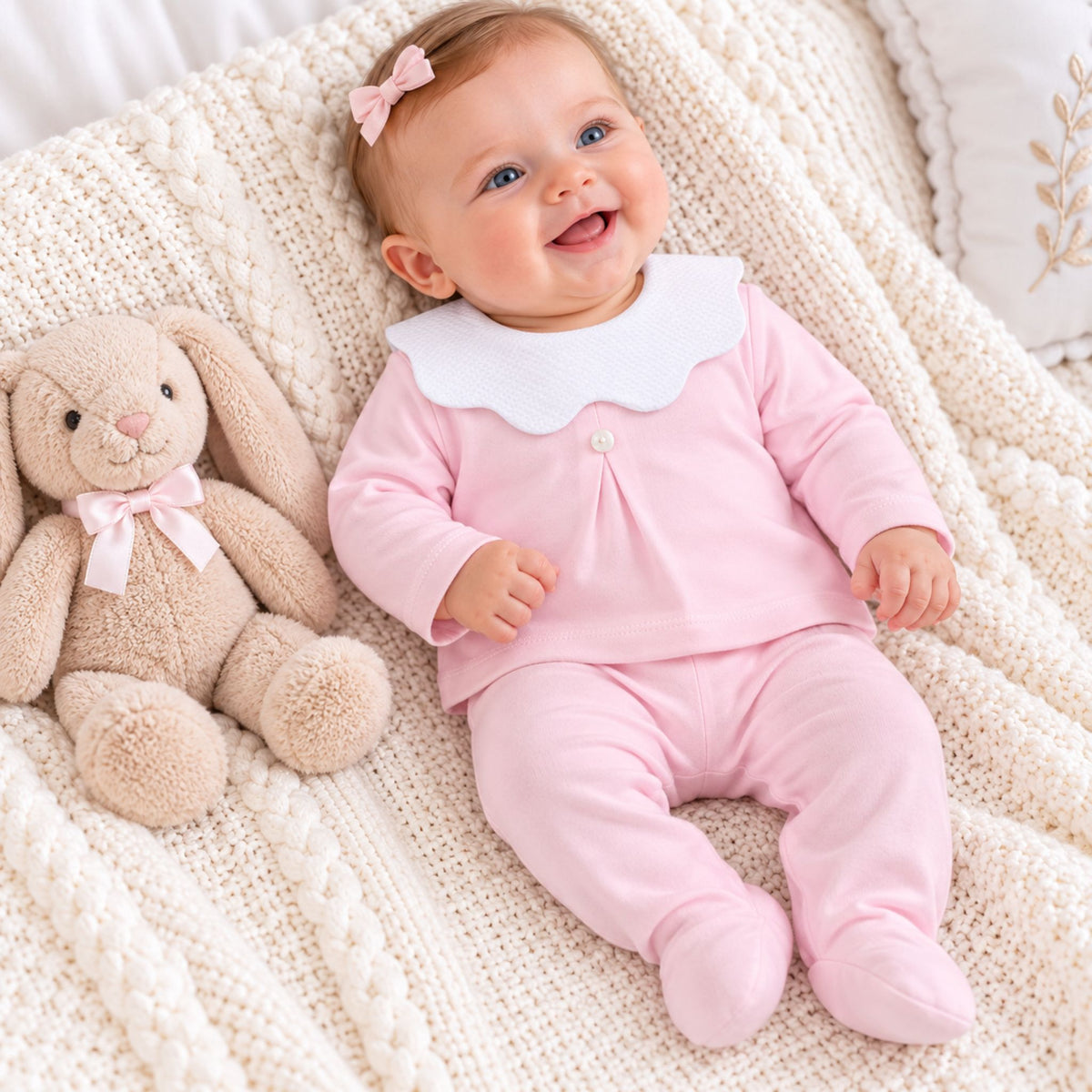 baby girl pink 2 piece cotton oufit