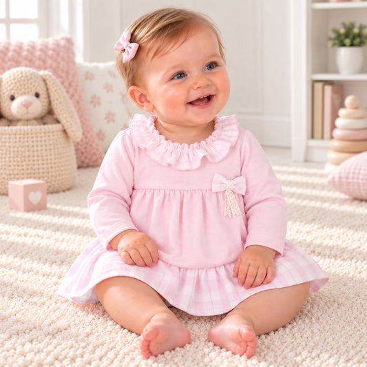 Rapife Baby Pink Two-Piece Skirt Set with Bow Detail