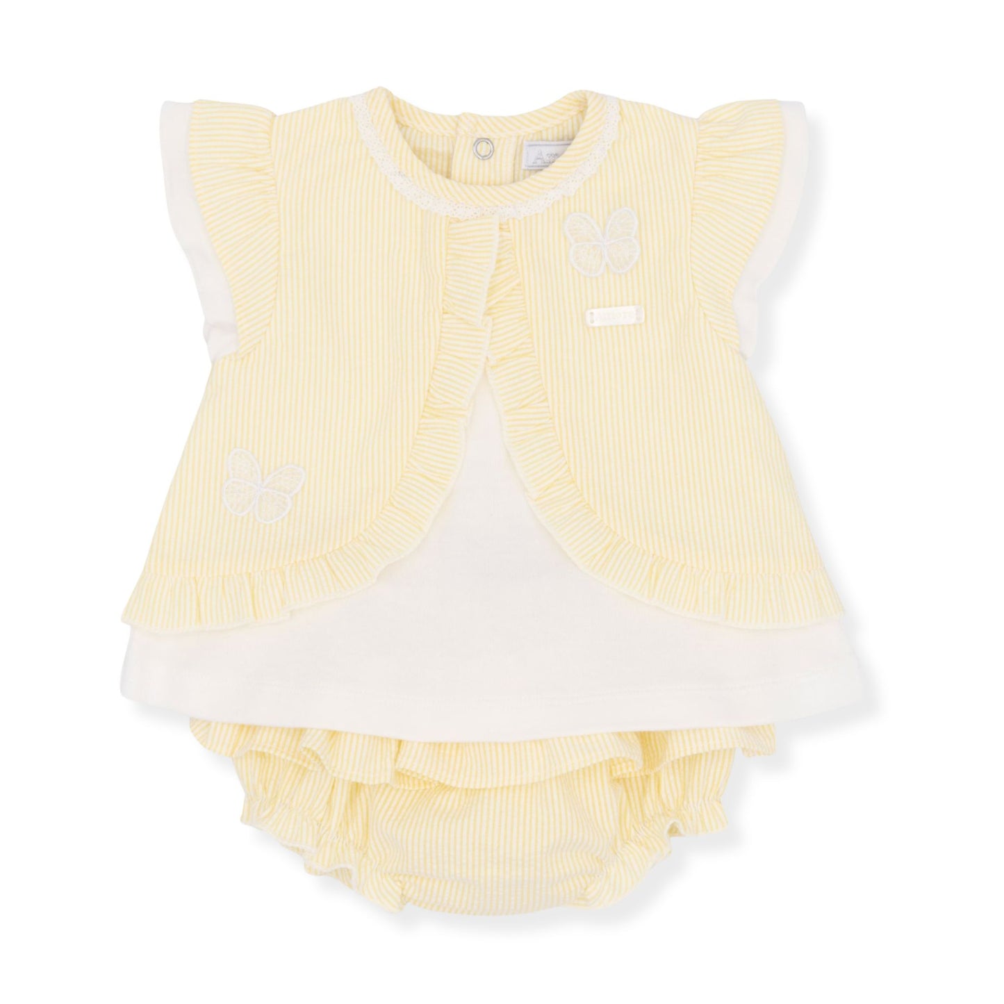 baby girls lemon yellow summer outfit by amore
