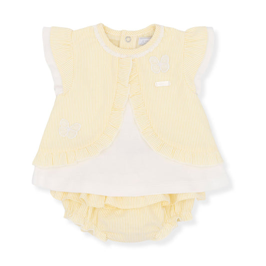 baby girls lemon yellow summer outfit by amore
